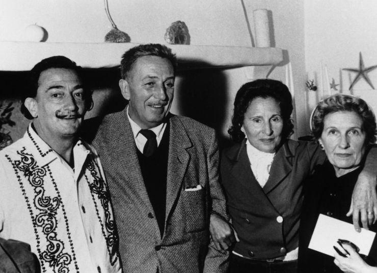 Salvador Dalí i Walt Disney durant la creació del curt "Destino".