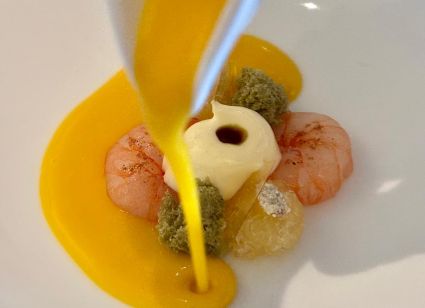 Gamba de Roses amb carbassa- Restaurant Emporium